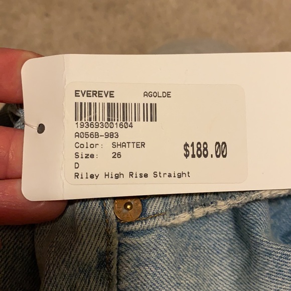 Agolde Riley High Rise Straight Jeans NWT - Picture 6 of 6